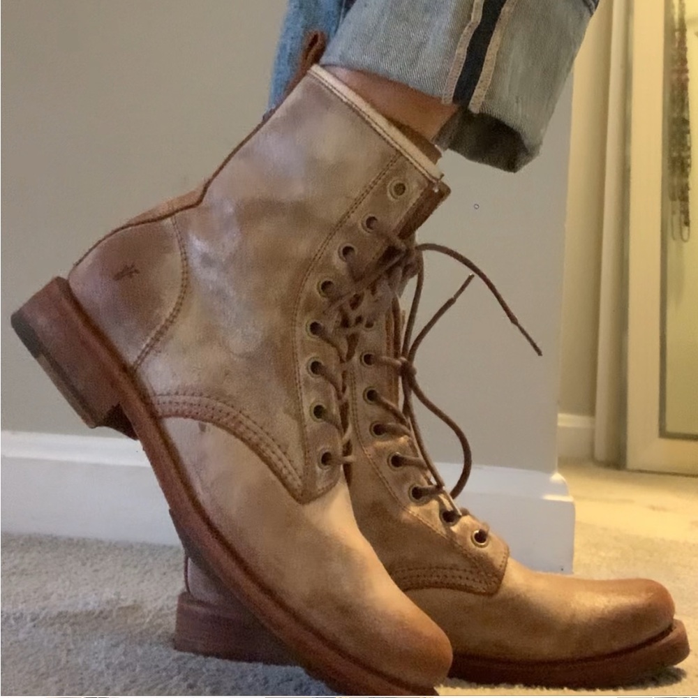 Frye lace up boots
